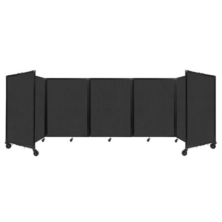 Versare Room Divider 360 Folding Portable Partition 14' x 4' Black Fabric 1148502